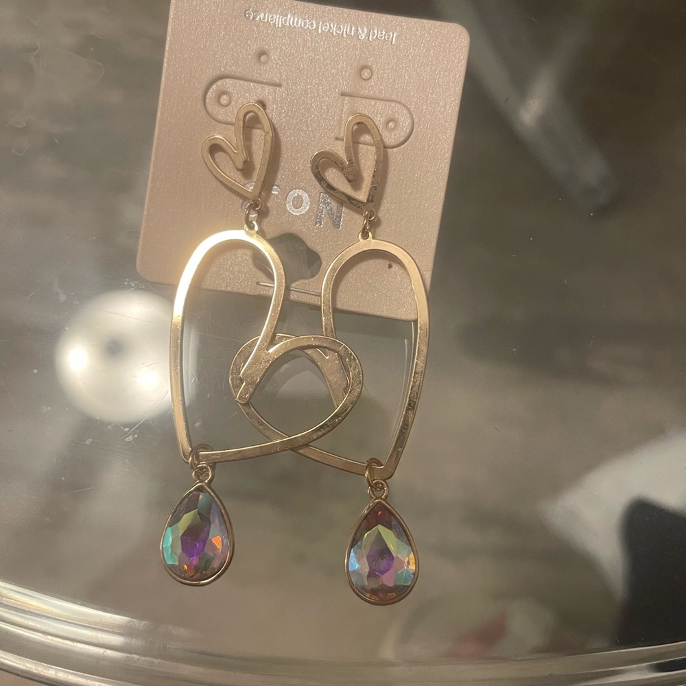 Gold heart earrings